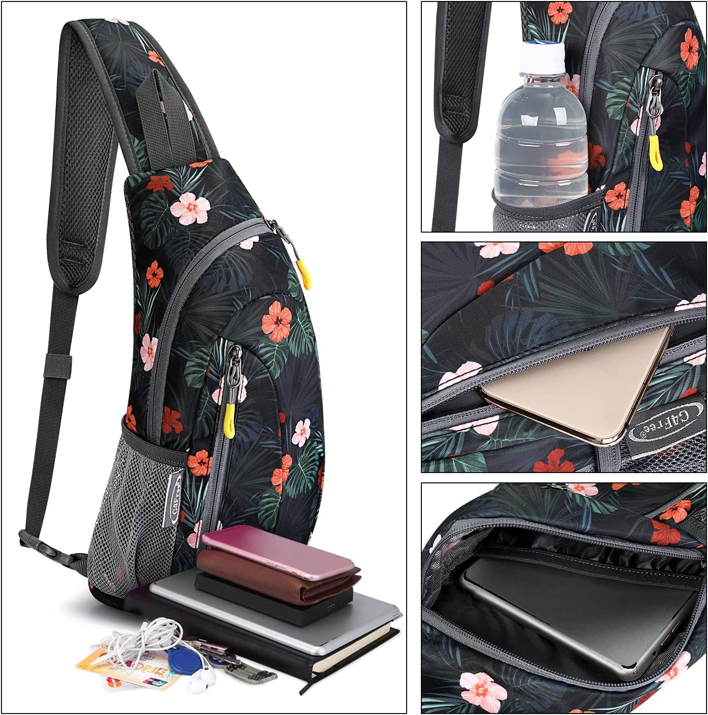 G4Free Sling Bags Men Shoulder Backpack Small Cross Body Chest Sling Backpack (Black) - Image 5